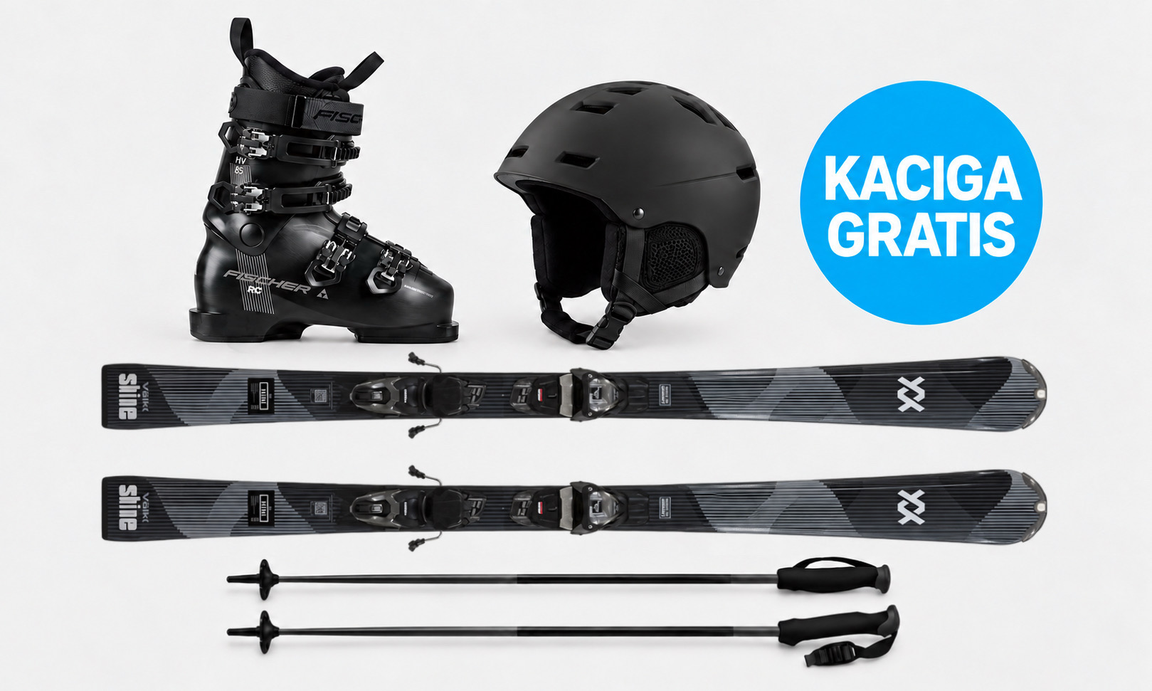 Ski komplet New — skije, pancerice i štapovi